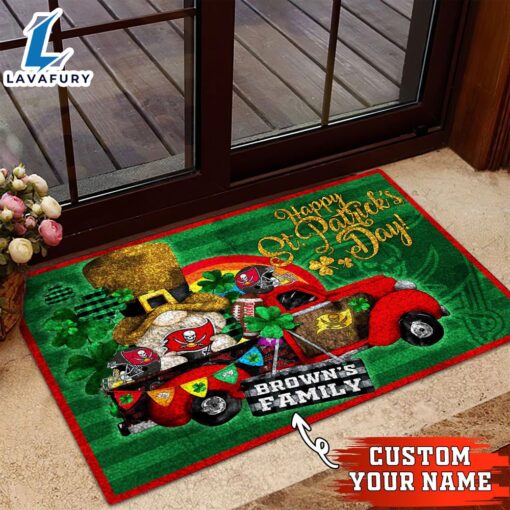 Tampa Bay Buccaneers NFL-Custom Doormat For The Celebration Of Saint Patrick’s Day