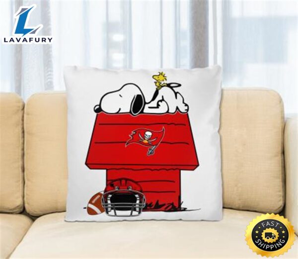 Tampa Bay Buccaneers NFL Football Snoopy Woodstock The Peanuts Movie Pillow Square Pillow