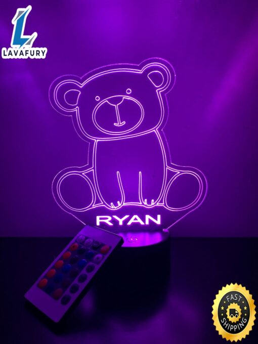 Teddy Bear 3d Lamp Personalized 1