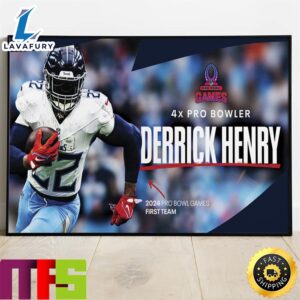 Tennessee Titans Derrick Henry Named To 2024 Afc Pro Bowl Games Roster Home Decor Poster