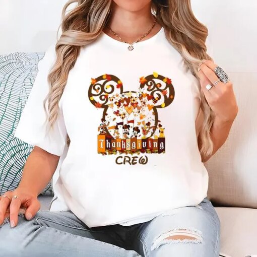 Thanksgiving Crew Mickey and Minnie Personalized Disneyland Shirt