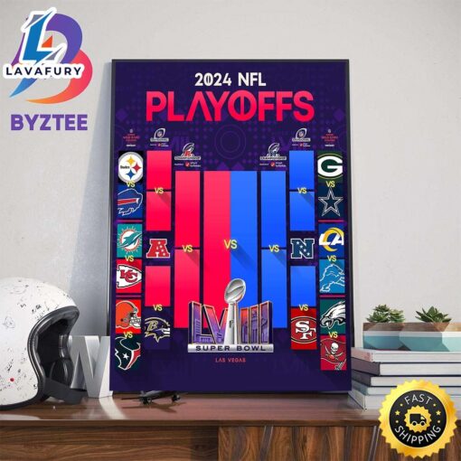 The 2024 NFL Playoffs Matchups Are Set Race To Super Bowl LVIII In Las Vegas Art Decorations Canvas