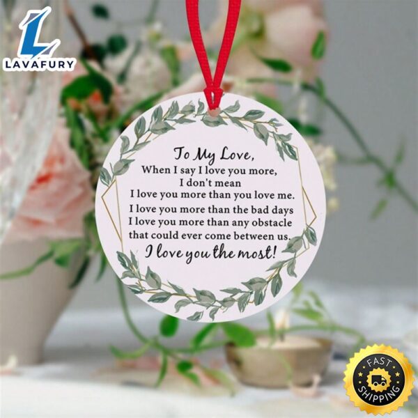 To My Love Valentine Day Ornament Keepsake-Love Theme Hanging Ornament