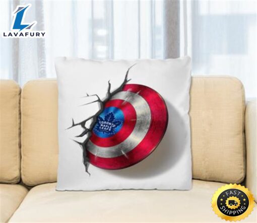 Toronto Maple Leafs NHL Hockey Captain America’s Shield Marvel Avengers Square Pillow