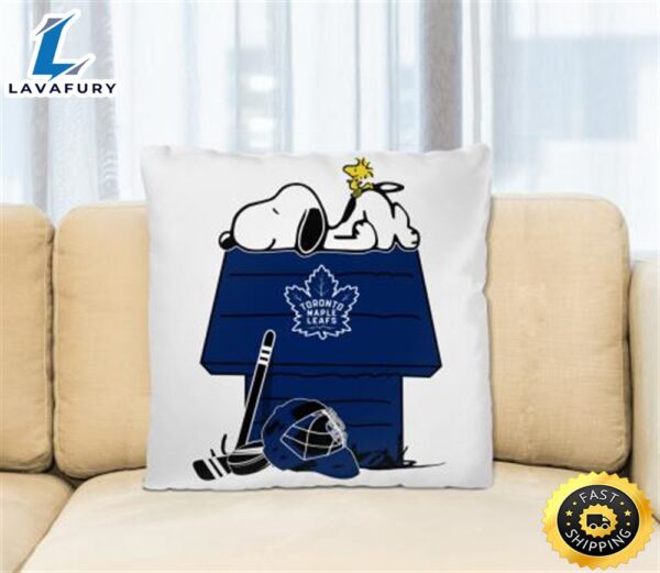Toronto Maple Leafs NHL Hockey Snoopy Woodstock The Peanuts Movie Pillow Square Pillow