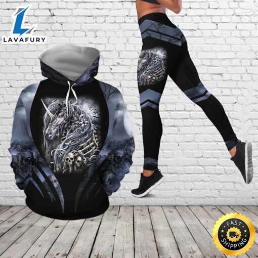 Unicorn Skull Hoodie & Leggings Set HN