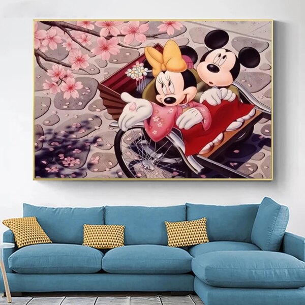 Valentine Day Disney Kimono Mickey Mouse Ve Minnie Canvas