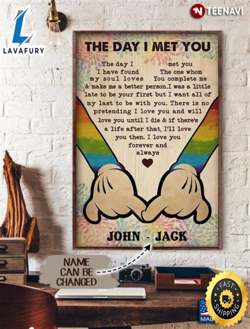 Valentine Day Lgbt Pride Firework Theme Customized Name Gay Mickey Mouse Hands The Day I Met You