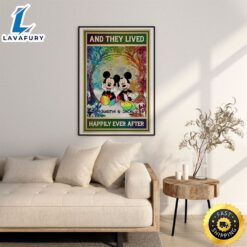 Valentine Day Mickey Mouse Gay Couple Poster Personalized, Lgbt Raibow Print