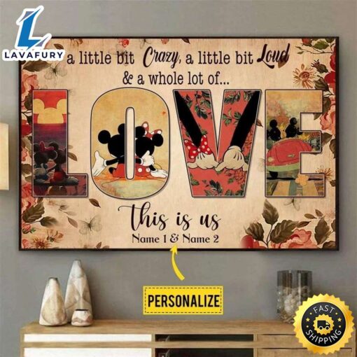 Valentine Day Personalized Love Mickey And Minnie Mouse Poster This Is Us Best Couples Canvas