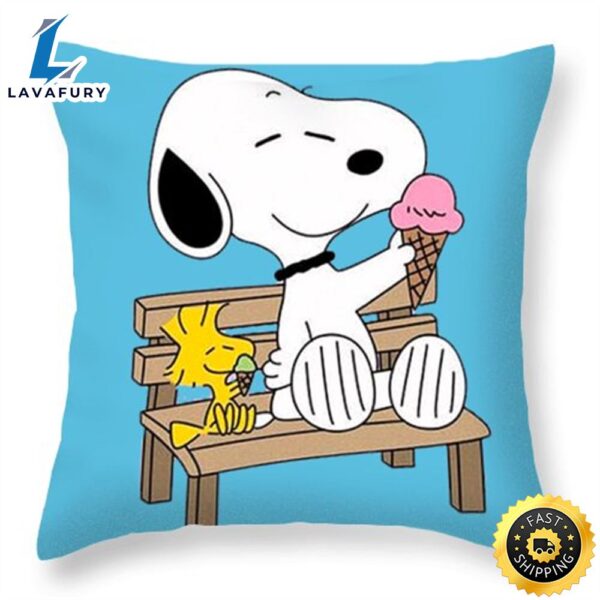 Valentine Day Snoopy Ice Cream Throw Pillow