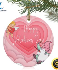 Valentine Double-Side Printed Ceramic Christmas Decorations