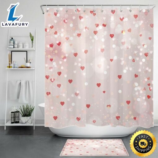 Valentine Heart Shower Curtains Valentine Love Romancecore Bathroom Home Decor Gift For Him