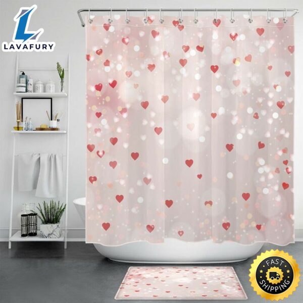 Valentine Heart Shower Curtains Valentine Love Romancecore Bathroom Home Decor Gift For Him