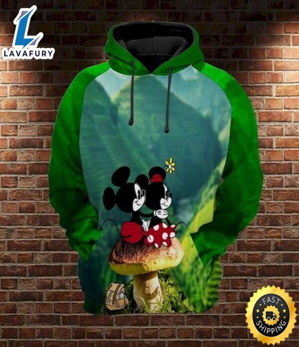 Valentine Mickey And Minnie Disney Landscape 3d Hoodie