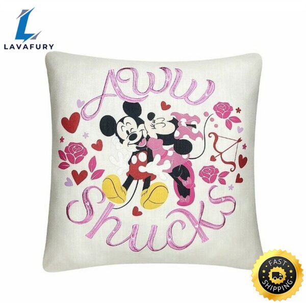 Valentine’s Day Disney Mickey and Minnie Throw Pillow