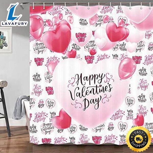 Valentines Day Shower Curtain Valentines Day Decor Valentines Bathroom Decor Heart Shower Curtain Valentines Day