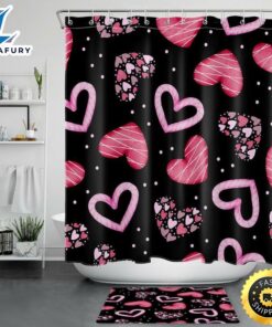 Valentines Hearts Shower Curtains Bathroom…