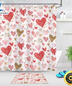 Valentines Hearts Shower Curtains Valentine…