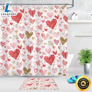 Valentines Hearts Shower Curtains Valentine…