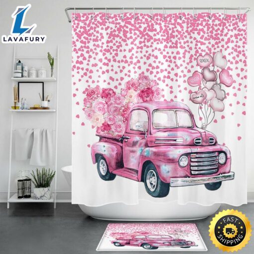 Valentines Love Shower Curtains Happy Valentines Day Bathroom Set Valentine Gift Bathroom Decor