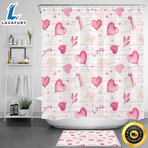 Valentines Love Shower Curtains Valentine Heart Romantic Gift Valentine Gift Bathroom Decor