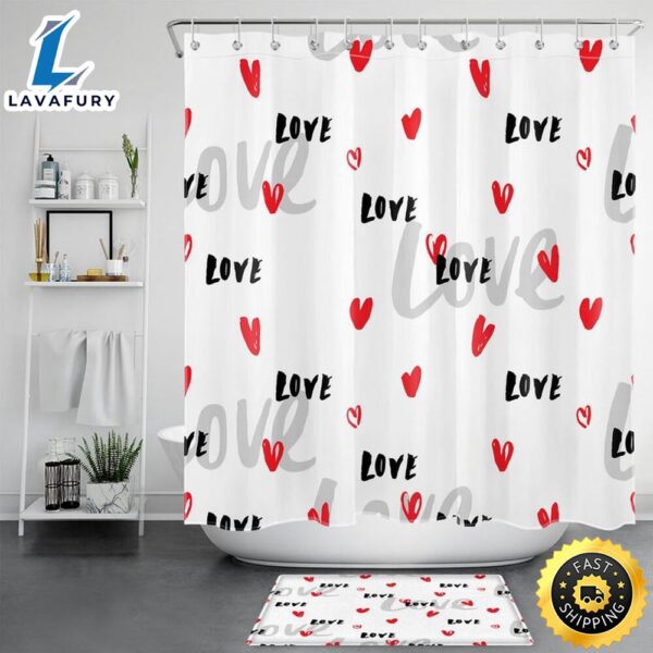 Valentines Love Valentine Hearts Shower Curtains Valentine Bathroom Decor Valentine Gift
