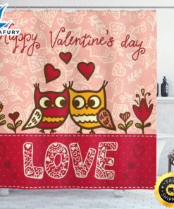 Valentines Owl Couple Shower Curtains…
