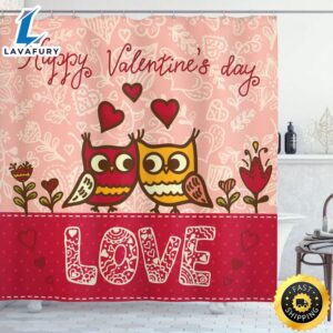 Valentines Owl Couple Shower Curtains…