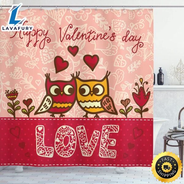 Valentines Owl Couple Shower Curtains Valentine Love Bathroom Set Romancecore Bathroom Home Decor