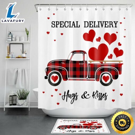 Valentines Special Delivery Shower Curtains Happy Valentines Day Girlfriend Bathroom Decor