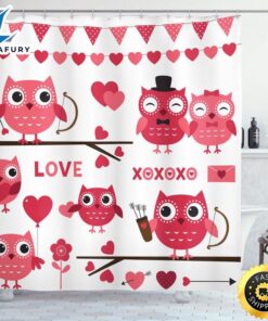 Valentines Xoxo Shower Curtains Owl…