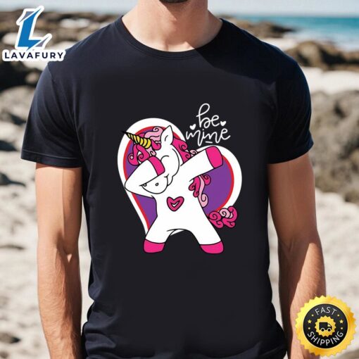 Valentines Day Dabbing Unicorn T-Shirt