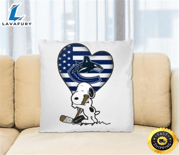 Vancouver Canucks NHL Hockey The Peanuts Movie Adorable Snoopy Pillow Square Pillow