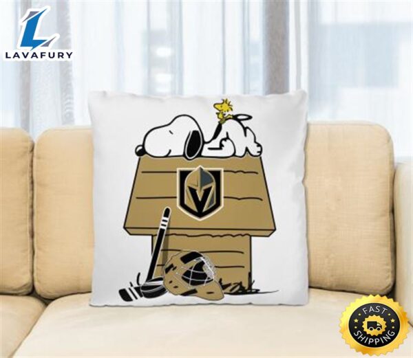 Vegas Golden Knights NHL Hockey Snoopy Woodstock The Peanuts Movie Pillow Square Pillow