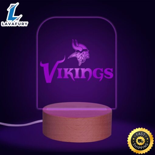 Vikings 3d Led Lamp Home Decor Gift Peyton Manning Paint Black Base