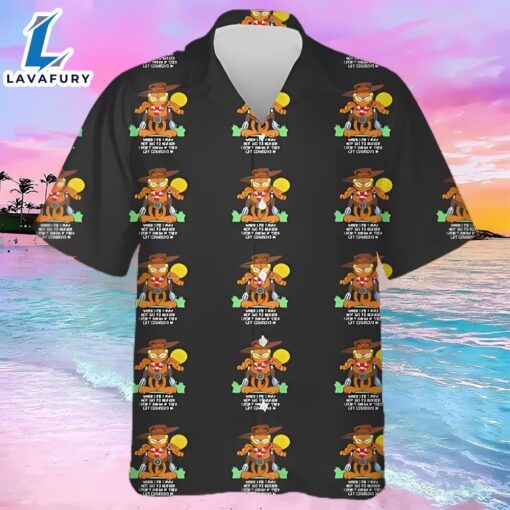 Vintage Garfield Cowboy Heaven Hawaiians Shirt