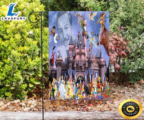 Walt Disney Characters Mickey Minnie Goofy Donald Pooh Lion King Princess Double Sided Printing Garden Flag