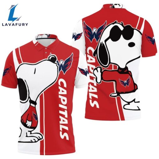 Washington Capitals Snoopy Lover 3d Printed Polo Shirt