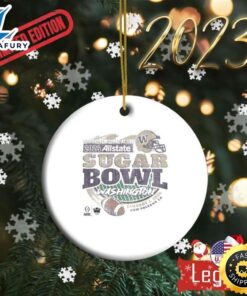 Washington Huskies 2024 Cfp Sugar Bowl Off-White Scrum Ornament