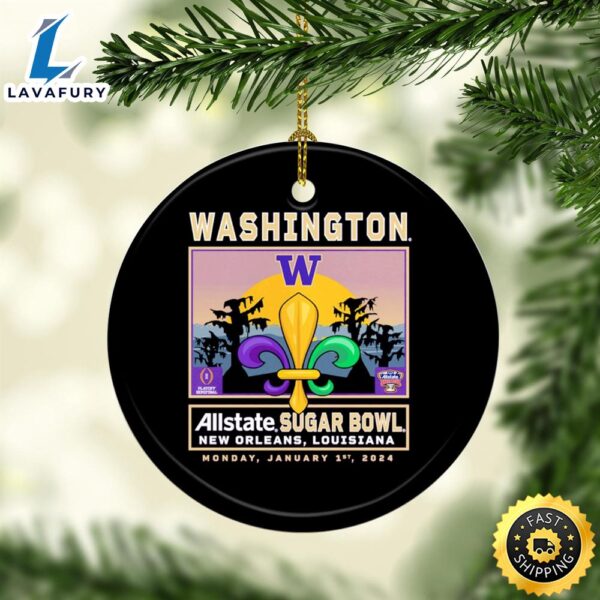 Washington Huskies College Football Playoff 2024 Sugar Bowl Ornament