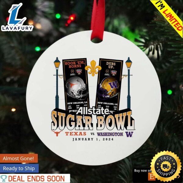 Washington Huskies Vs. Texas Longhorns Allstate Sugar Bowl 2024 Ornament