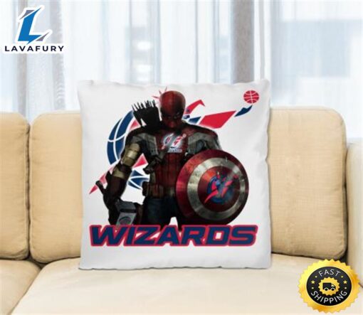 Washington Wizards NBA Basketball Captain America Thor Spider Man Hawkeye Avengers Square Pillow