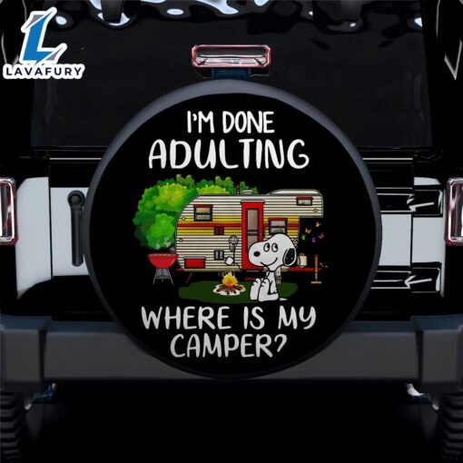 Where Is My Camper Snoopy Car Spare Tire Covers Gift For Campers