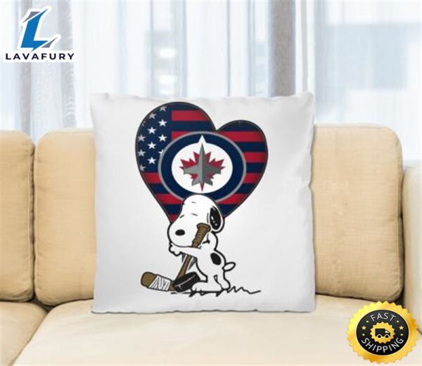 Winnipeg Jets NHL Hockey The Peanuts Movie Adorable Snoopy Pillow Square Pillow