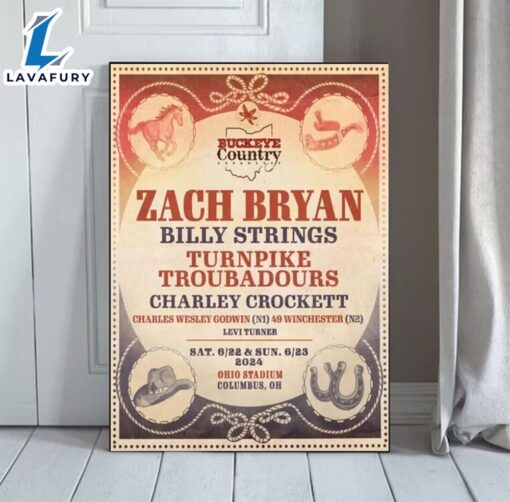 2024 Buckeye Country Superfest Zach Bryan Canvas