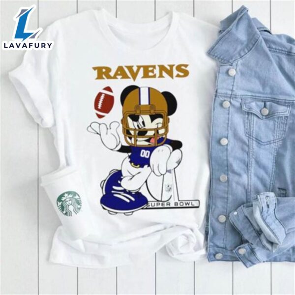 2024 Nfl Championship Game Mickey Mouse Super Bowl Baltimore Ravens Football Logo Shirt