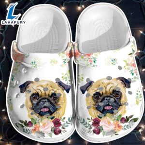Adorable Pitbull Shoes Clogs For Mother Day  Roses Dog Custom Shoe Gifts For Mom Daughter