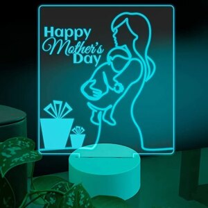 Ambesonne Mother’s Day 3D Led Table Lamp