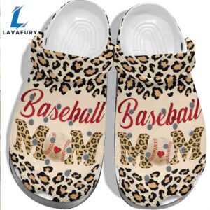 Animal Skin Baseball With Heart Outdoor Shoe  Baseball Mom Custom Shoes Clogs For Mother Day